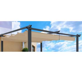 Replacement Canopy Top Cover Fabric For 13 X 10 Ft Outdoor Patio Retractable Pergola Sun-shelter Can
