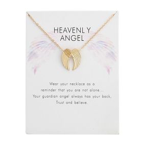 Fashion Jewelry Chain Angel Wings Wings Necklace For Women Style 060 (Color: Gold)